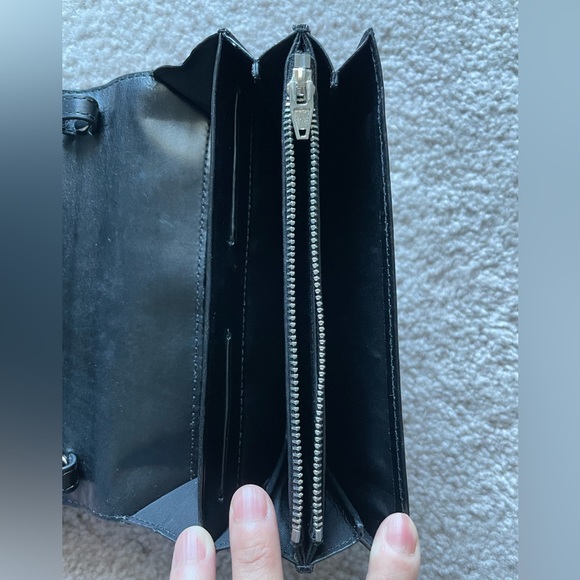 Alexander Wang Black Prisma Leather Wallet with Detachable Crossbody Strap - Picture 8 of 8